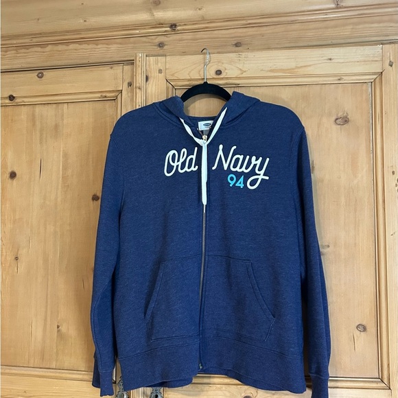 Old Navy Navy Blue Hoodie with White Accents - Picture 3 of 6
